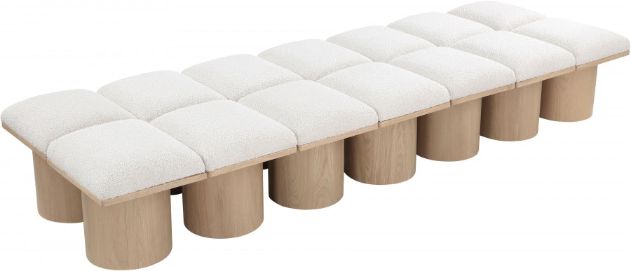 Pavilion Boucle Fabric 14pc. Modular Bench Cream from Meridian - Luna Furniture