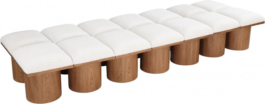 Pavilion Boucle Fabric 14pc. Modular Bench Cream from Meridian - Luna Furniture