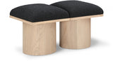 Pavilion Boucle Fabric 2pc. Modular Bench Black from Meridian - Luna Furniture