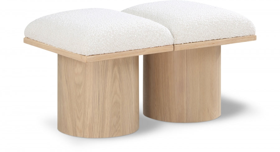 Pavilion Boucle Fabric 2pc. Modular Bench Cream from Meridian - Luna Furniture