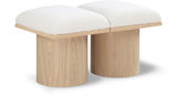 Pavilion Boucle Fabric 2pc. Modular Bench Cream from Meridian - Luna Furniture