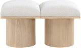 Pavilion Boucle Fabric 2pc. Modular Bench Cream from Meridian - Luna Furniture