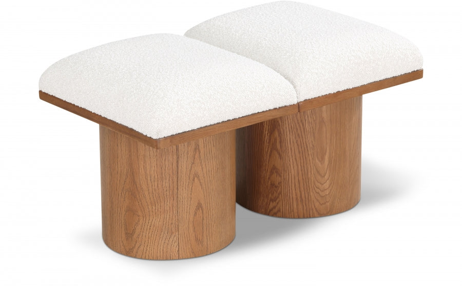 Pavilion Boucle Fabric 2pc. Modular Bench Cream from Meridian - Luna Furniture