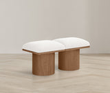 Pavilion Boucle Fabric 2pc. Modular Bench Cream from Meridian - Luna Furniture