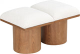 Pavilion Boucle Fabric 2pc. Modular Bench Cream from Meridian - Luna Furniture