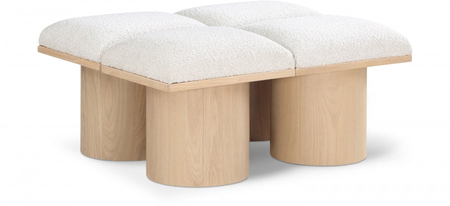 Pavilion Boucle Fabric 4pc. Modular Bench Cream from Meridian - Luna Furniture