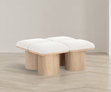 Pavilion Boucle Fabric 4pc. Modular Bench Cream from Meridian - Luna Furniture