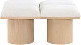 Pavilion Boucle Fabric 4pc. Modular Bench Cream from Meridian - Luna Furniture