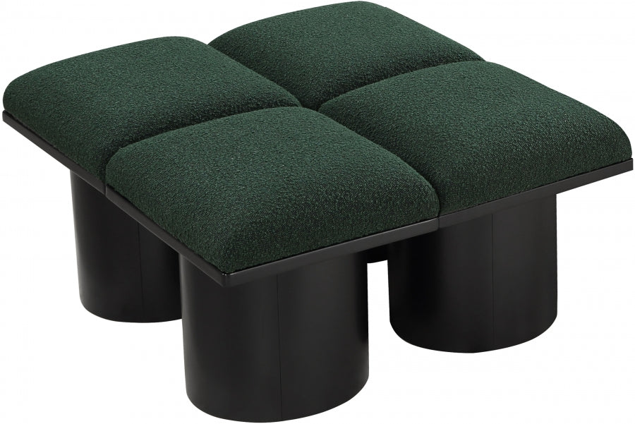 Pavilion Boucle Fabric 4pc. Modular Bench Green from Meridian - Luna Furniture