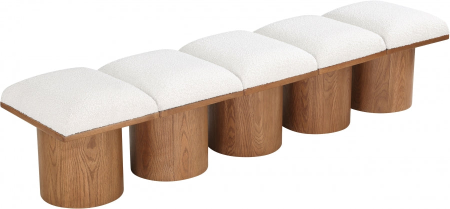 Pavilion Boucle Fabric 5pc. Modular Bench Cream from Meridian - Luna Furniture