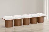 Pavilion Boucle Fabric 5pc. Modular Bench Cream from Meridian - Luna Furniture