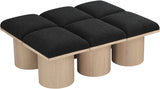 Pavilion Boucle Fabric 6pc. Modular Bench Black from Meridian - Luna Furniture