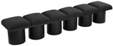 Pavilion Boucle Fabric 6pc. Modular Bench Black from Meridian - Luna Furniture