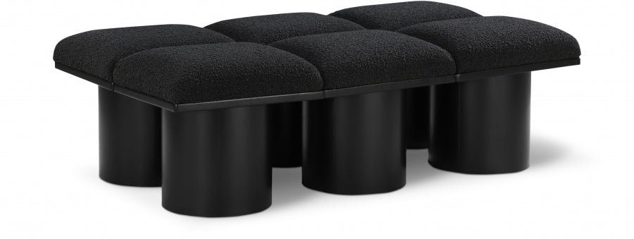 Pavilion Boucle Fabric 6pc. Modular Bench Black from Meridian - Luna Furniture