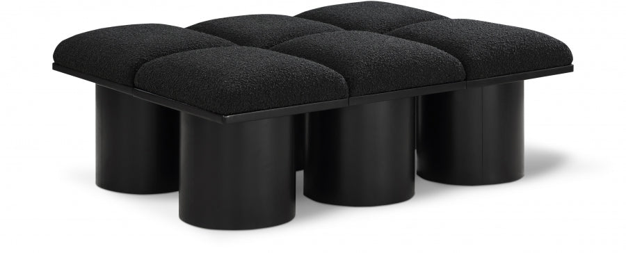 Pavilion Boucle Fabric 6pc. Modular Bench Black from Meridian - Luna Furniture