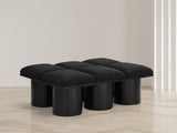 Pavilion Boucle Fabric 6pc. Modular Bench Black from Meridian - Luna Furniture