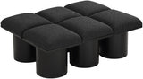 Pavilion Boucle Fabric 6pc. Modular Bench Black from Meridian - Luna Furniture