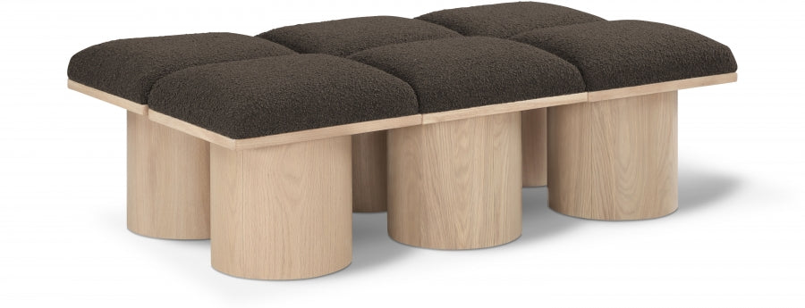 Pavilion Boucle Fabric 6pc. Modular Bench Brown from Meridian - Luna Furniture