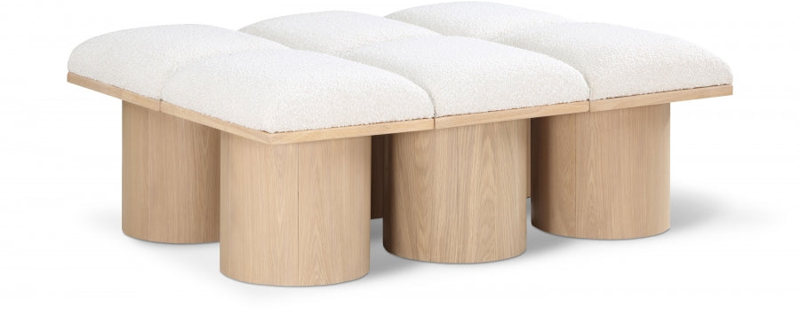 Pavilion Boucle Fabric 6pc. Modular Bench Cream from Meridian - Luna Furniture