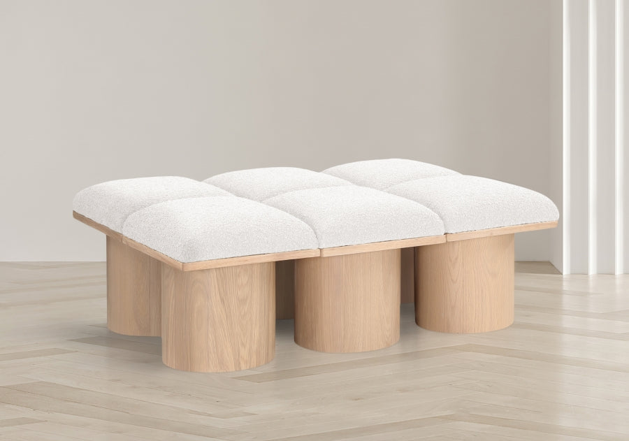 Pavilion Boucle Fabric 6pc. Modular Bench Cream from Meridian - Luna Furniture