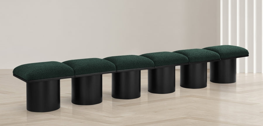 Pavilion Boucle Fabric 6pc. Modular Bench Green from Meridian - Luna Furniture