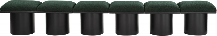 Pavilion Boucle Fabric 6pc. Modular Bench Green from Meridian - Luna Furniture