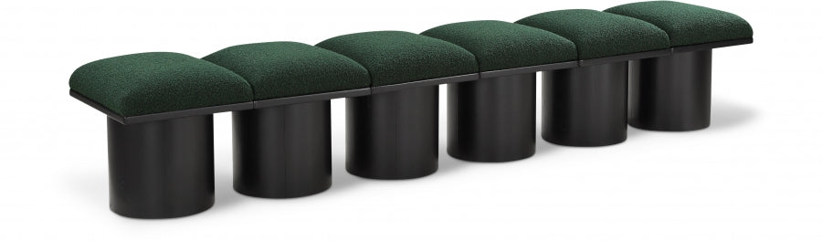 Pavilion Boucle Fabric 6pc. Modular Bench Green from Meridian - Luna Furniture