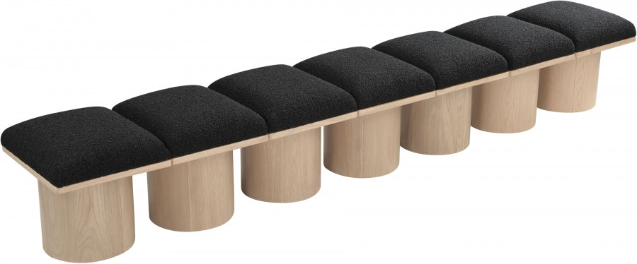 Pavilion Boucle Fabric 7pc. Modular Bench Black from Meridian - Luna Furniture