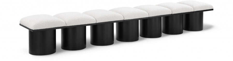 Pavilion Boucle Fabric 7pc. Modular Bench Cream from Meridian - Luna Furniture