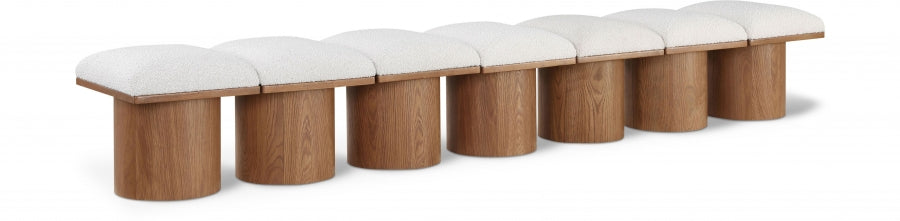 Pavilion Boucle Fabric 7pc. Modular Bench Cream from Meridian - Luna Furniture