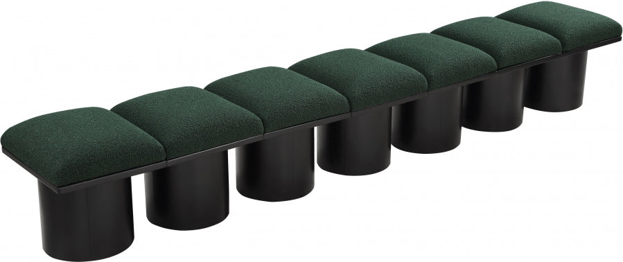 Pavilion Boucle Fabric 7pc. Modular Bench Green from Meridian - Luna Furniture