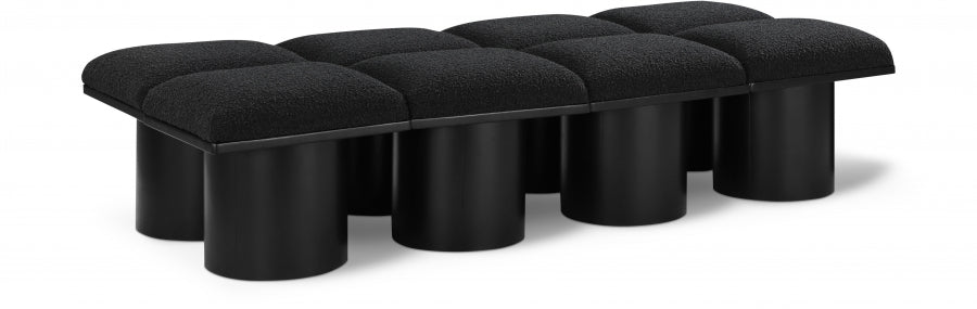 Pavilion Boucle Fabric 8pc. Modular Bench Black from Meridian - Luna Furniture