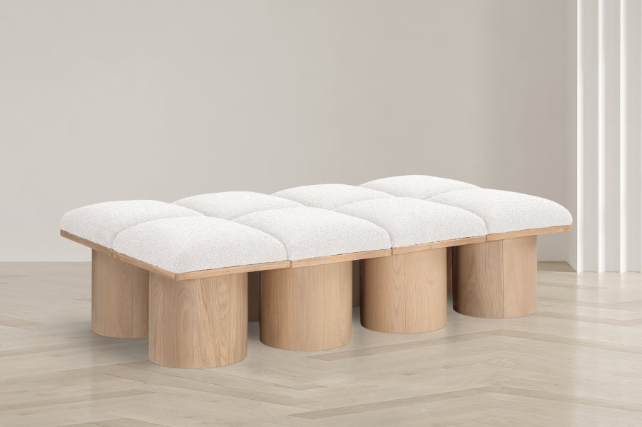 Pavilion Boucle Fabric 8pc. Modular Bench Cream from Meridian - Luna Furniture