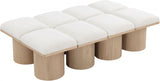 Pavilion Boucle Fabric 8pc. Modular Bench Cream from Meridian - Luna Furniture