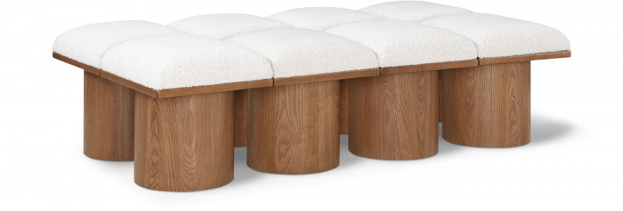 Pavilion Boucle Fabric 8pc. Modular Bench Cream from Meridian - Luna Furniture