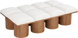 Pavilion Boucle Fabric 8pc. Modular Bench Cream from Meridian - Luna Furniture