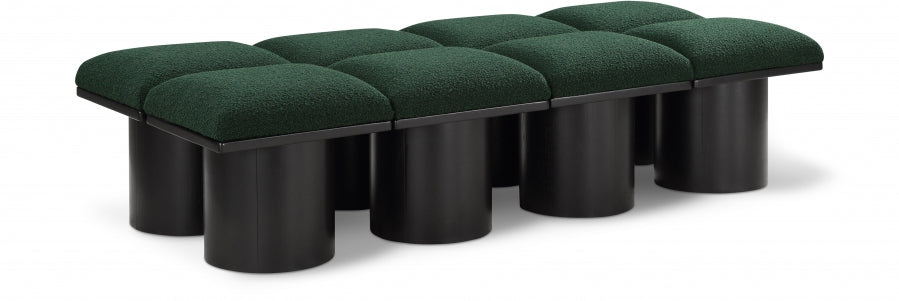 Pavilion Boucle Fabric 8pc. Modular Bench Green from Meridian - Luna Furniture