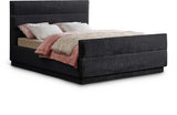 Paxton Chenille Fabric Full Bed (3 Boxes) Black from Meridian - Luna Furniture