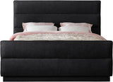 Paxton Chenille Fabric Full Bed (3 Boxes) Black from Meridian - Luna Furniture