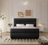 Paxton Chenille Fabric Full Bed (3 Boxes) Black from Meridian - Luna Furniture