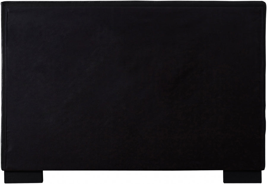 Paxton Chenille Fabric Full Bed (3 Boxes) Black from Meridian - Luna Furniture