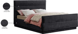 Paxton Chenille Fabric Full Bed (3 Boxes) Black from Meridian - Luna Furniture