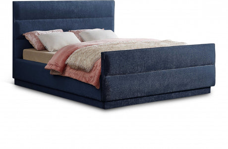 Paxton Chenille Fabric Full Bed (3 Boxes) Blue from Meridian - Luna Furniture