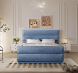 Paxton Chenille Fabric Full Bed (3 Boxes) Light Blue from Meridian - Luna Furniture