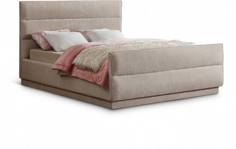 Paxton Chenille Fabric King Bed (3 Boxes) Beige from Meridian - Luna Furniture