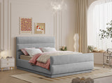 Paxton Chenille Fabric King Bed (3 Boxes) Grey from Meridian - Luna Furniture