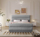 Paxton Chenille Fabric King Bed (3 Boxes) Grey from Meridian - Luna Furniture