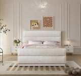 Paxton Chenille Fabric Queen Bed (3 Boxes) Cream from Meridian - Luna Furniture