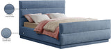 Paxton Chenille Fabric Queen Bed (3 Boxes) Light Blue from Meridian - Luna Furniture