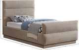 Paxton Chenille Fabric Twin Bed (3 Boxes) Beige from Meridian - Luna Furniture